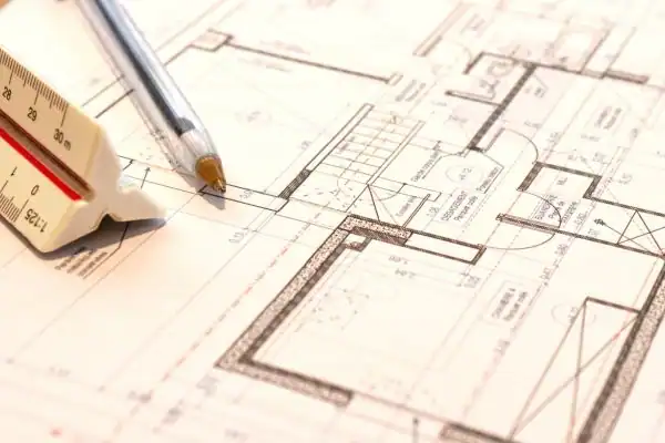 Image of architect Mirfield drawings